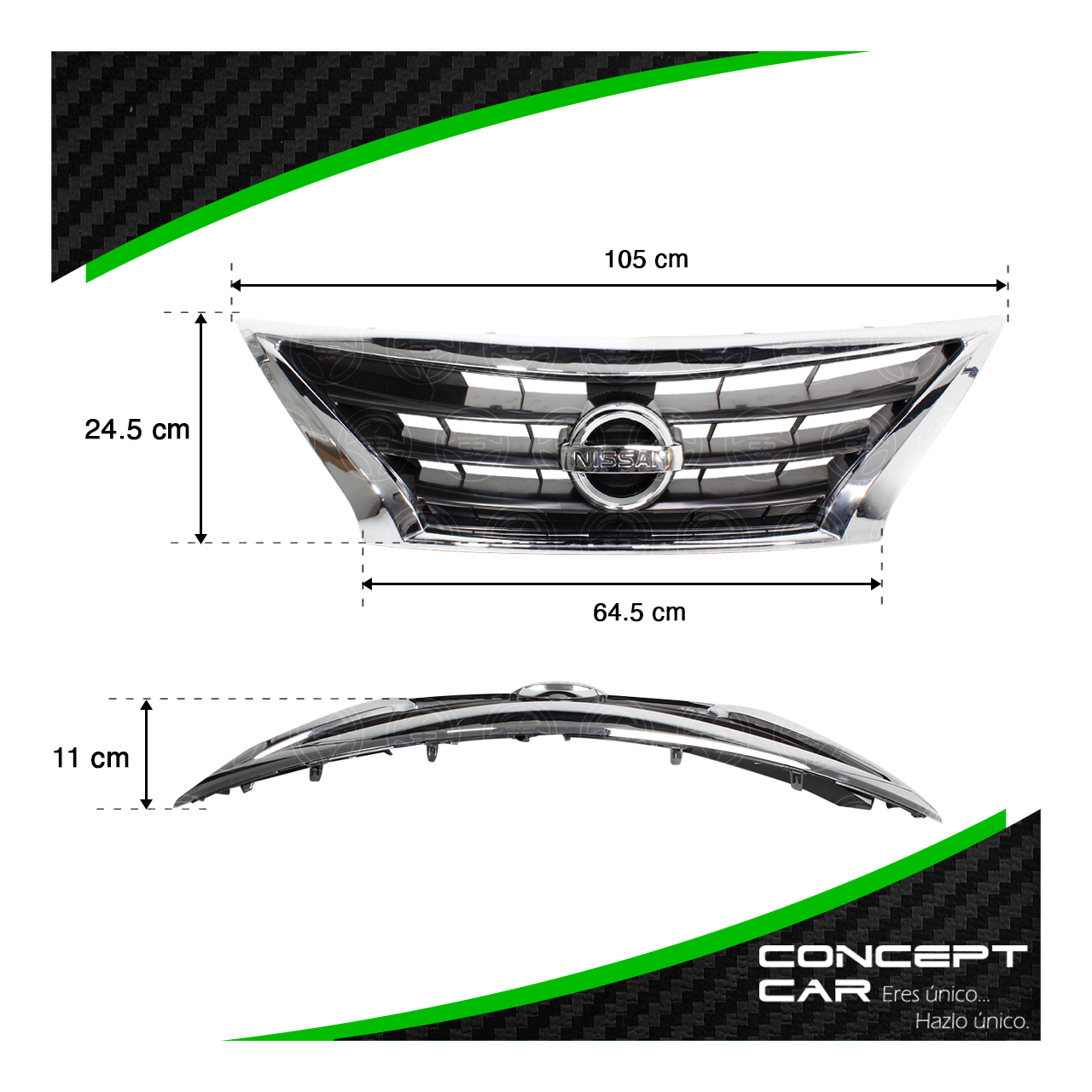 Parrilla Nissan Versa V-Drive Modelo 2015 Al 2019 Con Logo