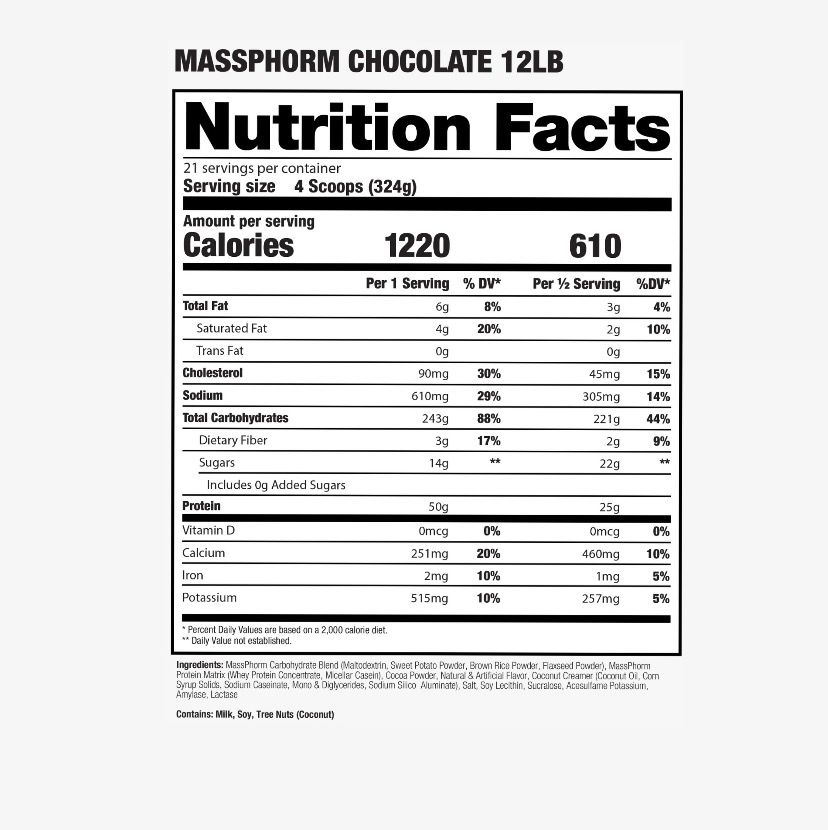 Massphorm Dragon 12lb (21 serv) sabor vainilla 