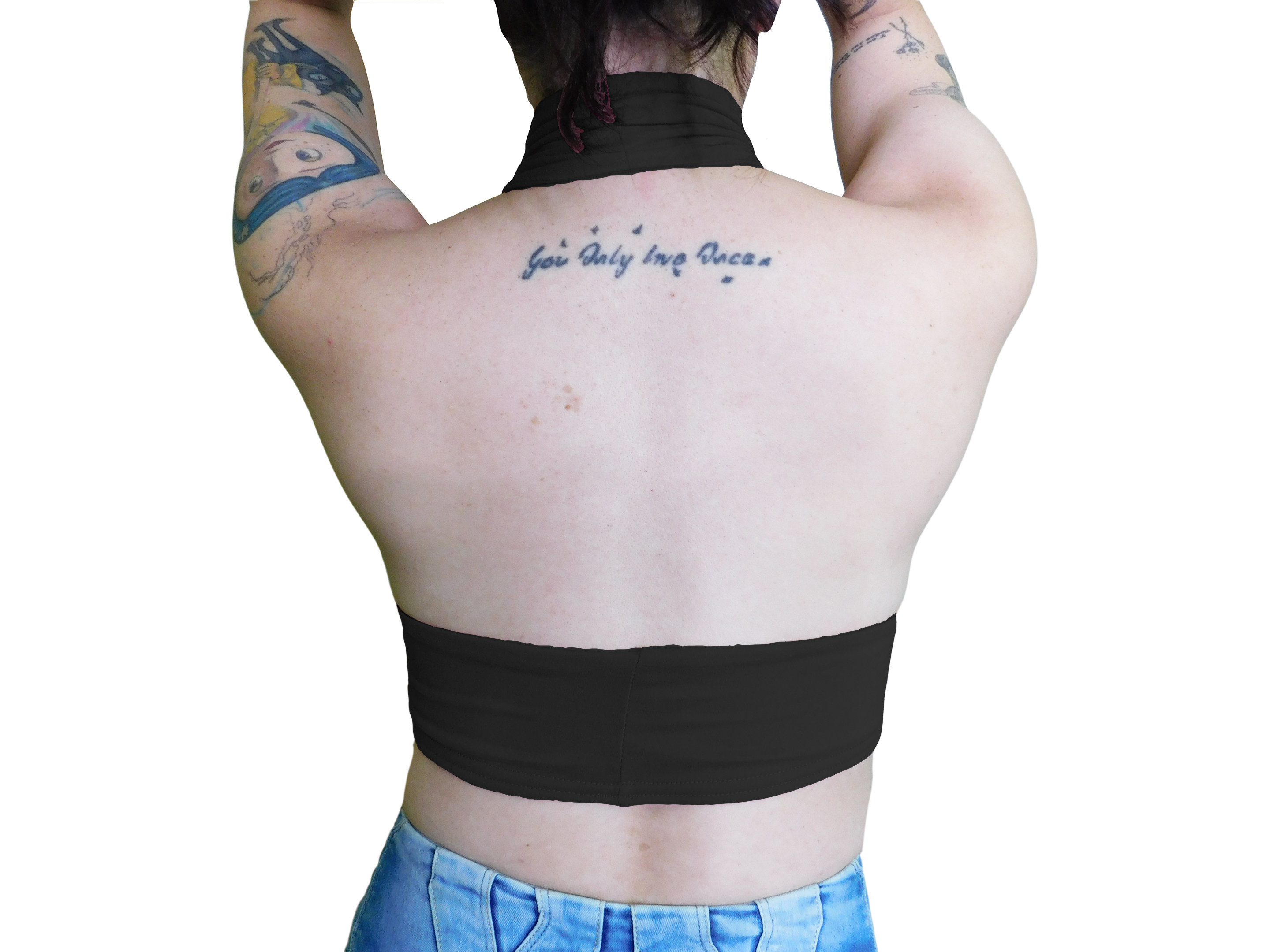 Crop Top Cruzado Escote Sexy Drapeado Cuello Halter Elegante