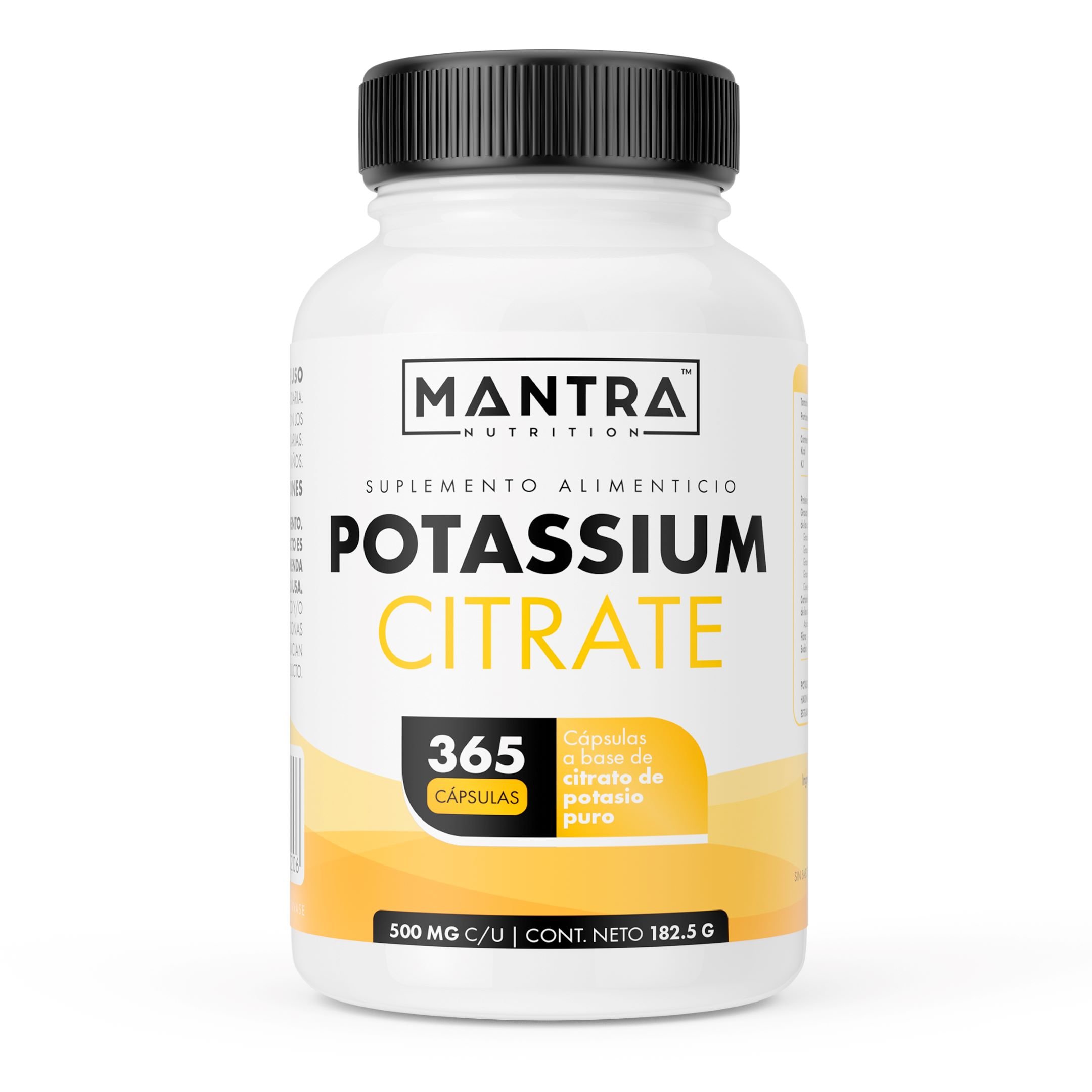 Vitaminas Mantra Nutrition Citrato de Potasio 365 Cápsulas Con Citrato de  Potasio