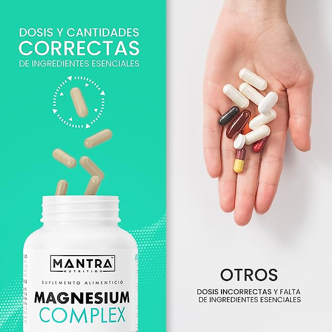 Vitaminas Mantra Nutrition de Complejo de Magnesio365 Cápsulas  Formuladas Con Magnesio