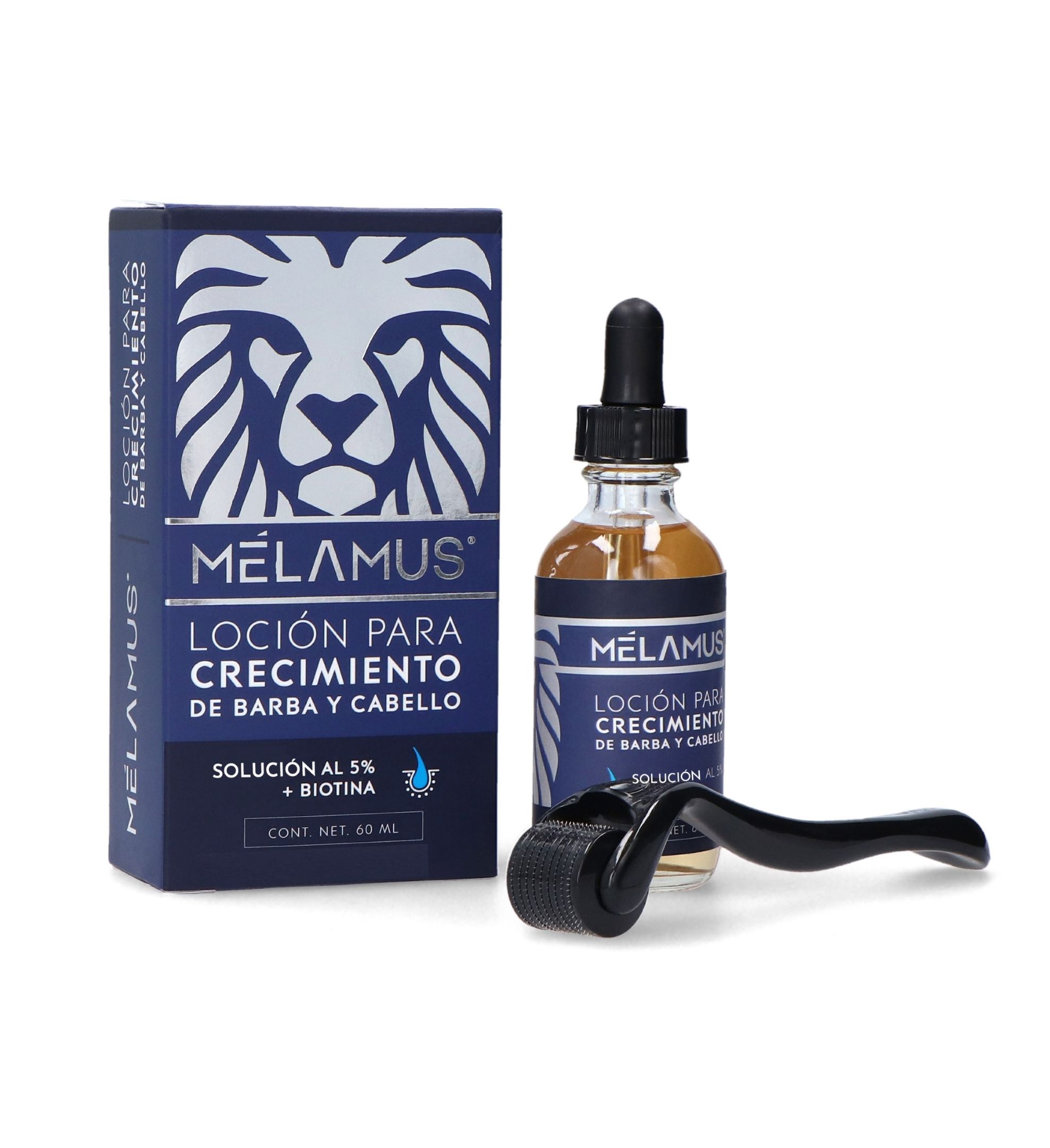 Loción para Crecimiento de Barba y Cabello Mélamus Al 5 + Biotina