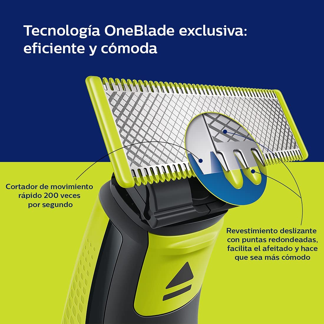 PHILIPS oneblade rasuradora y afeitadora eléctrica para hombre recortadora, perfiladora y afeitadora