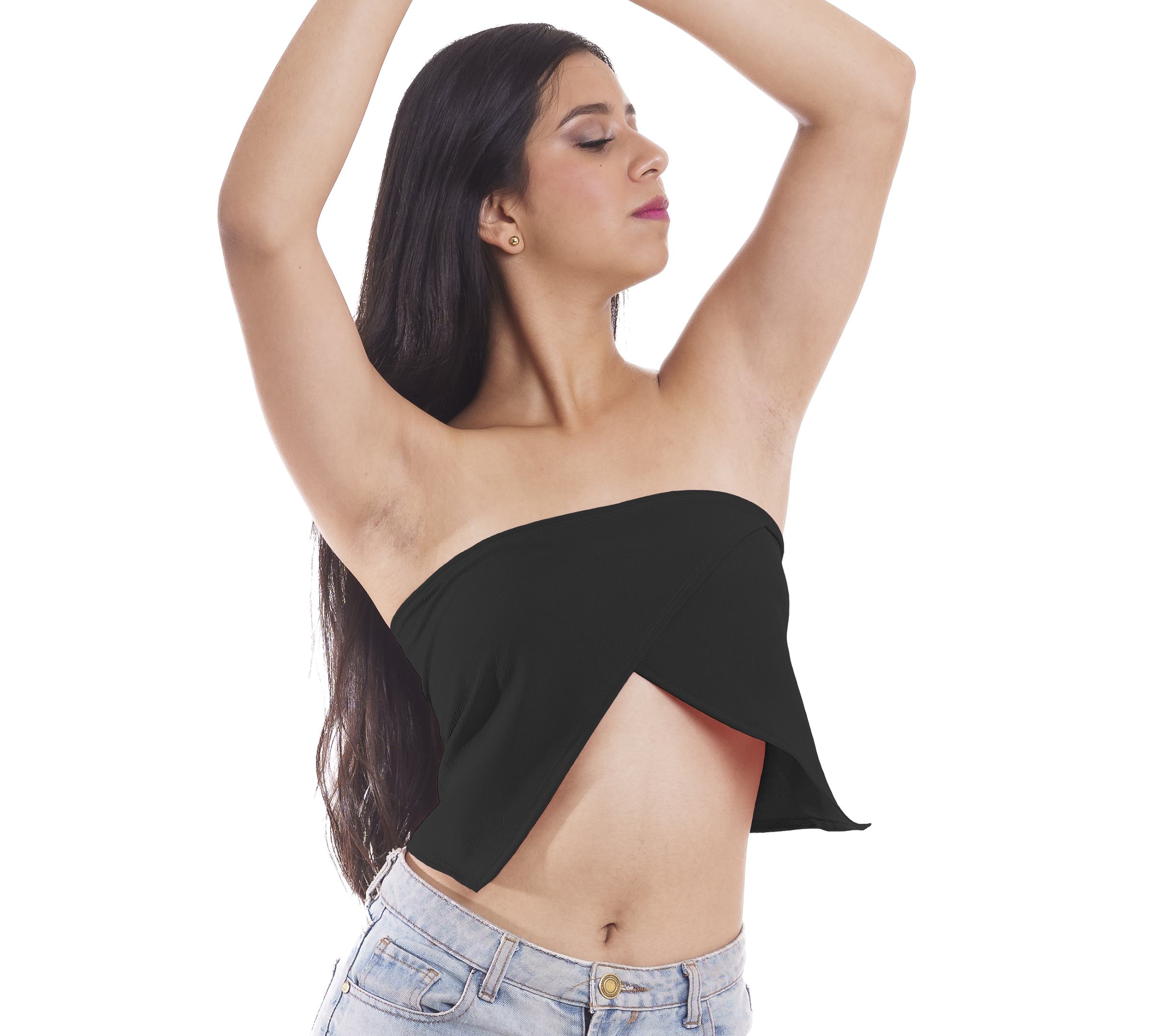 Crop Top Corto Cruzado En Punta Estilo Sexy Atrevido Soporte