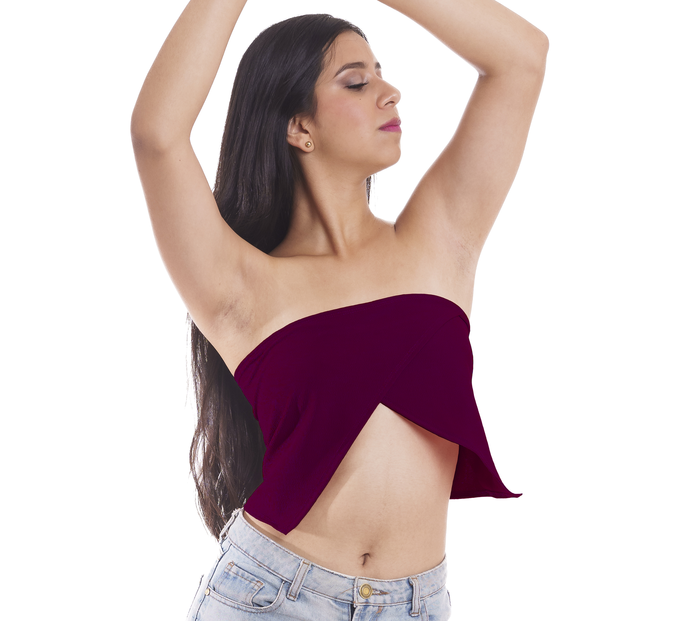 Crop Top Corto Cruzado En Punta Estilo Sexy Atrevido Soporte