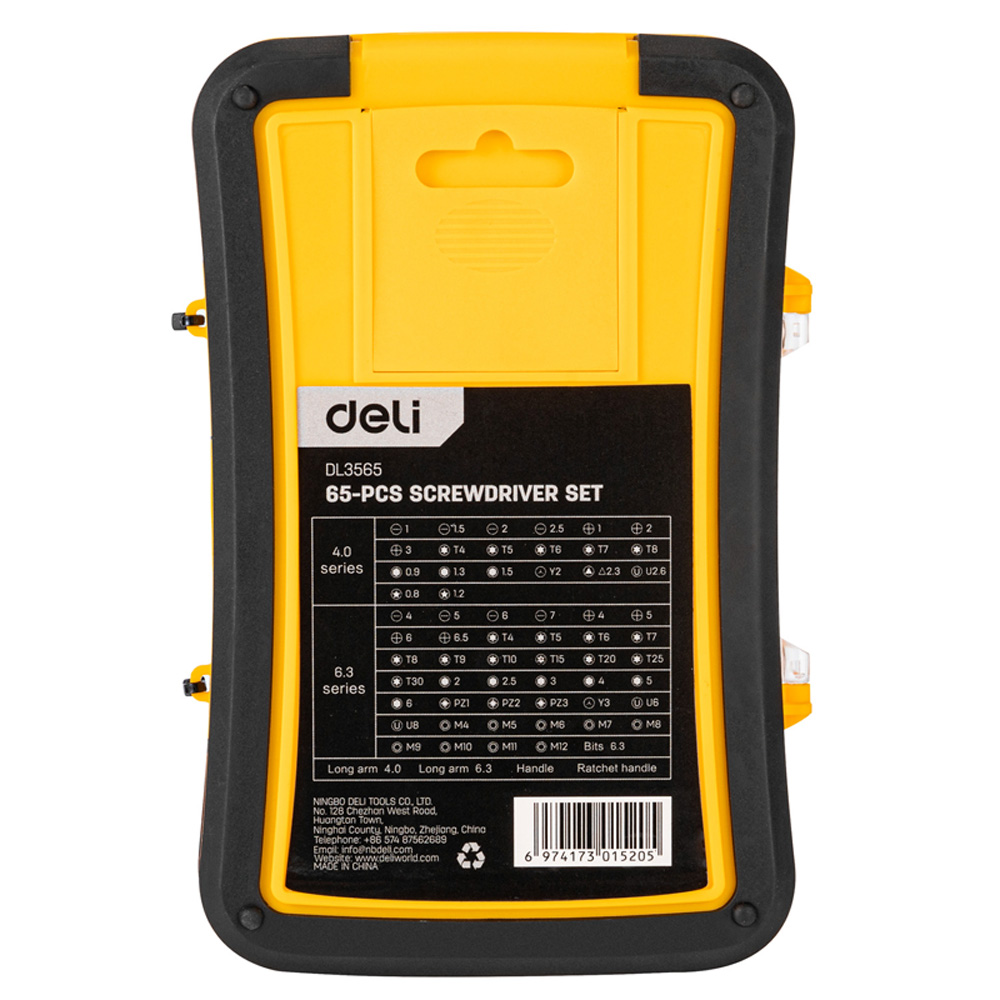 Deli Juego de Destornilladores de Precisi?n 65 pzs DL3565 Acero Cr-V