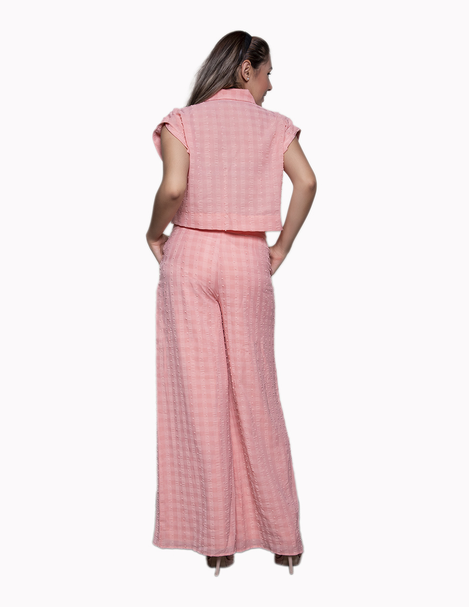 Conjunto mujer casual pantalón acampanado y blusa Love Point