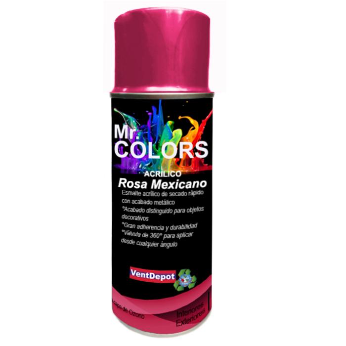 Pintura en Aerosol Rápido Secado MXCRY-022 Rosa Mexicano Brilloso Temp, Max, 60C Cont,400ml Tiempo de secado 5 a 10mn Válvula 360 Rendimiento 1 a 1,5 metros cuadrados, AeroAcryl