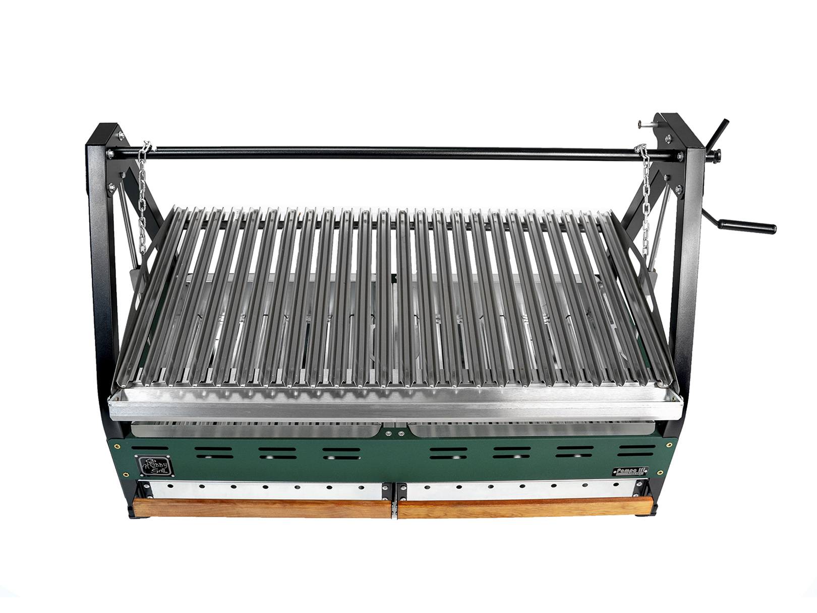 Asador de Carbon Parrilla Argentina Hobby Grill Pampa III Elite Empotrable Verde