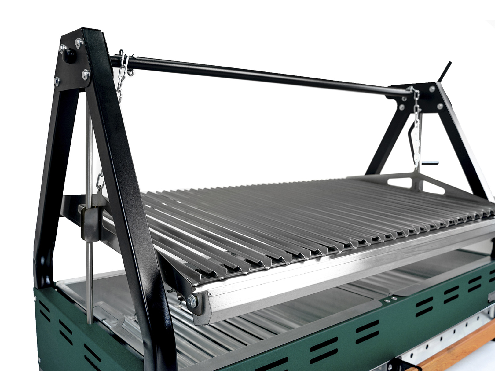 Asador de Carbon Parrilla Argentina Hobby Grill Pampa III Elite Empotrable Verde