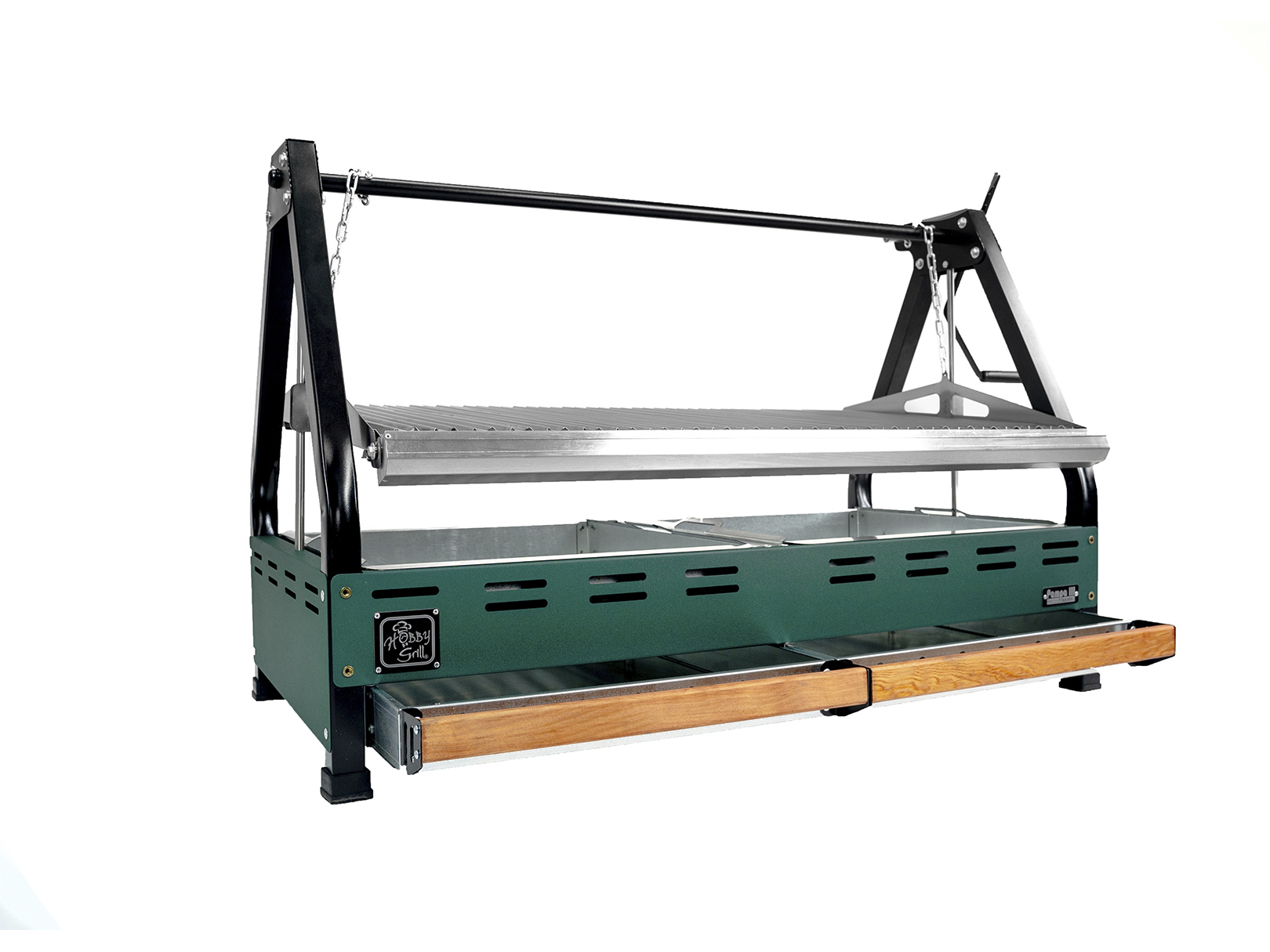 Asador de Carbon Parrilla Argentina Hobby Grill Pampa III Elite Empotrable Verde