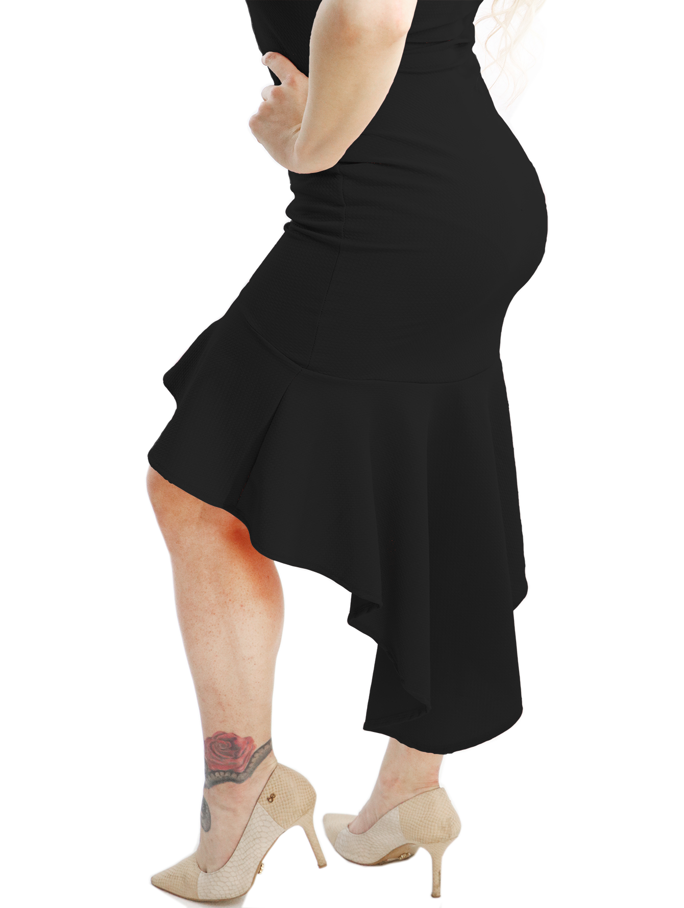 Vestido Corte Mullet Elegante Formal De Tirantes Cola Pato