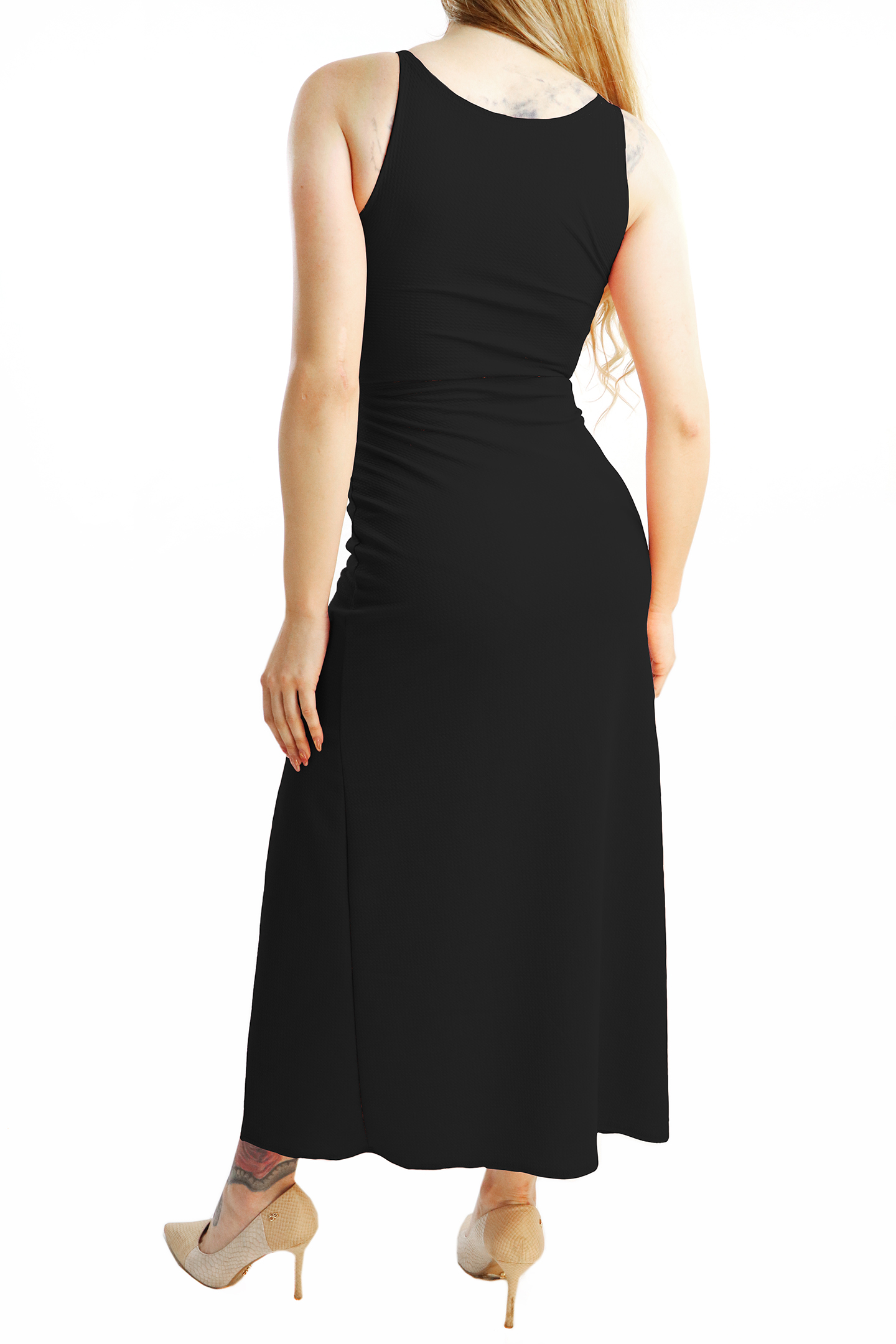 Vestido Largo Elegante Abertura Ambas Piernas Y Abdomen Sexy