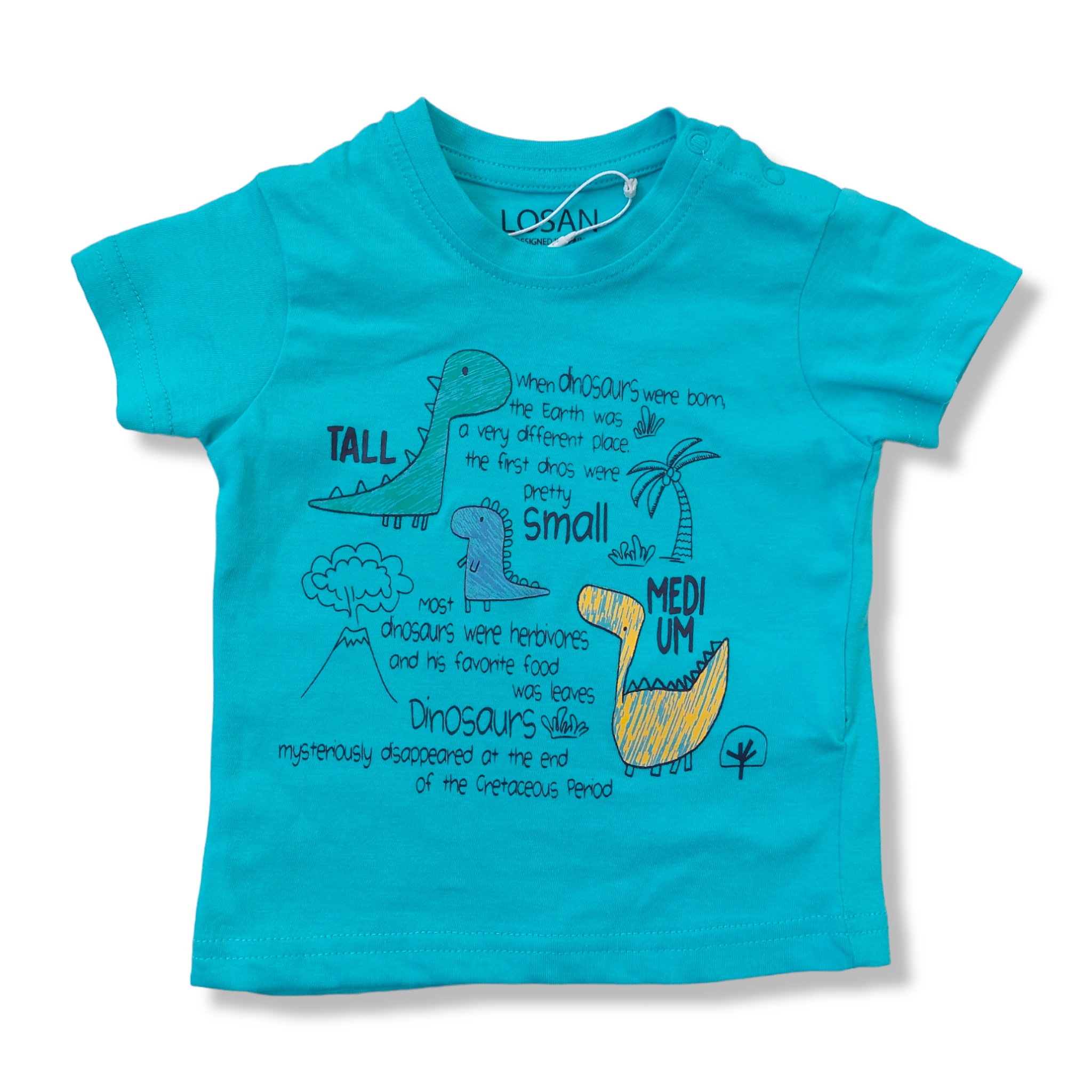 Playera azul TALL SMALL MEDIUM para beb ni o Losan