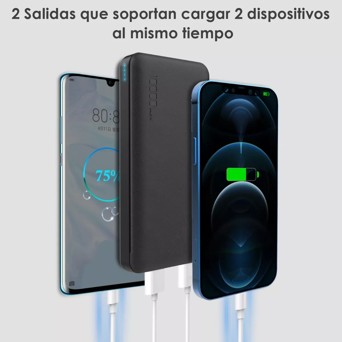 Power Bank Pila Bateria Portatil 10000mah Negro