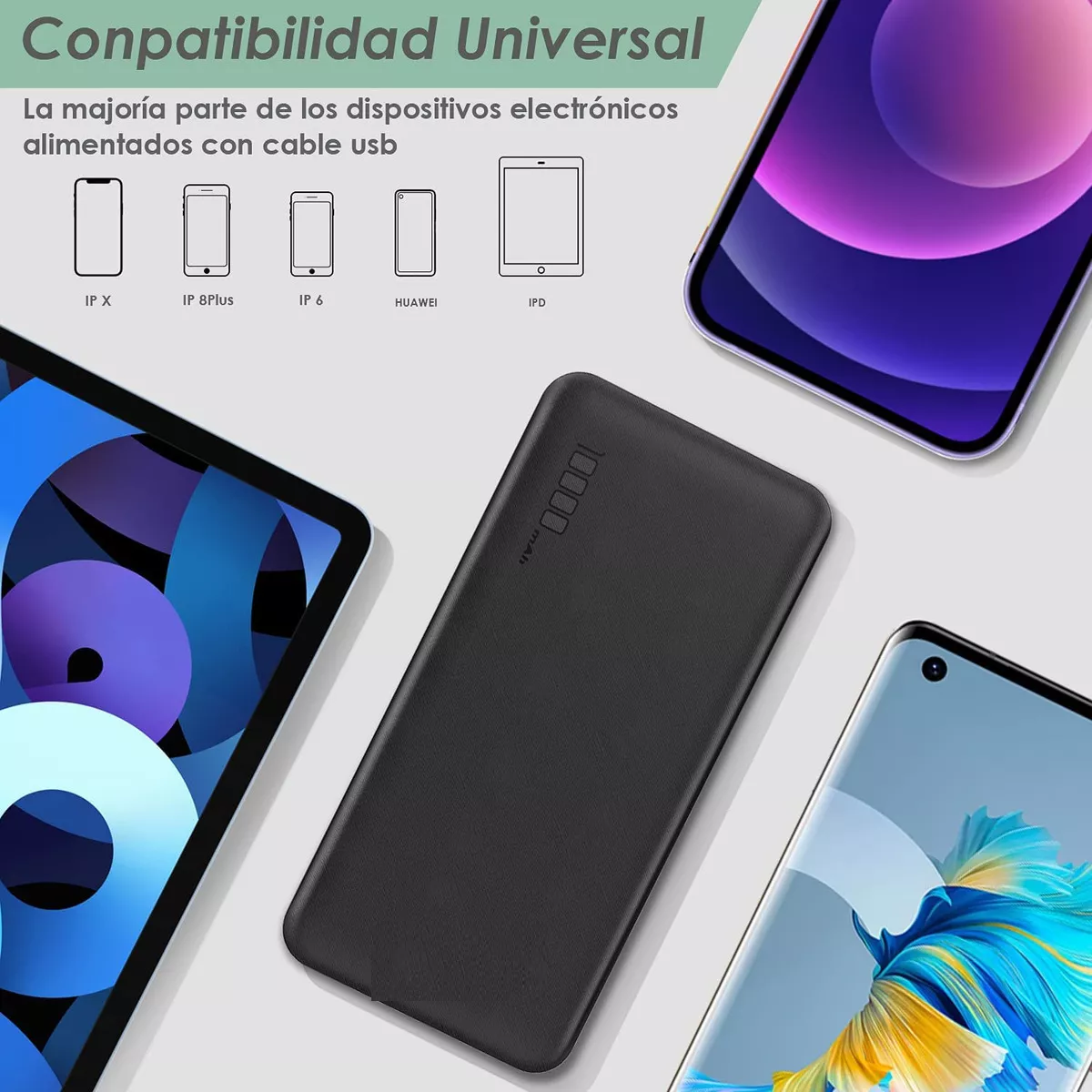 Power Bank Pila Bateria Portatil 10000mah Negro