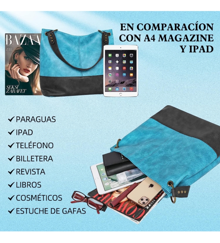 Bolsa mujer de mano y hombro casual moderna impermeable 