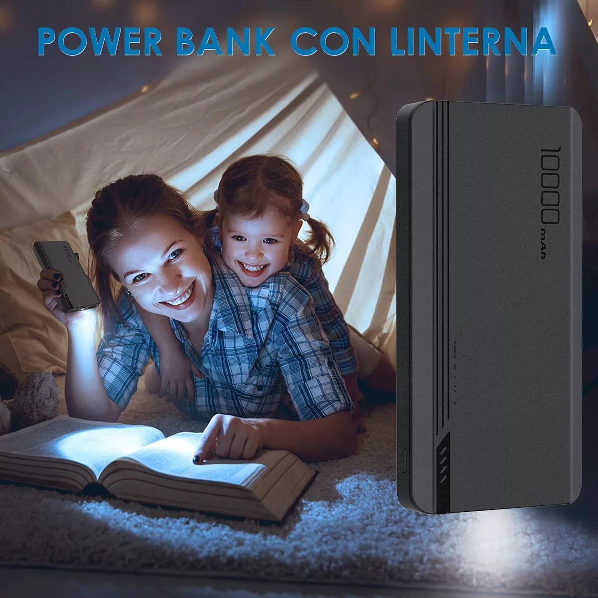 Power Bank Pila Bateria Portatil 10000mah Carga Rapida Negro