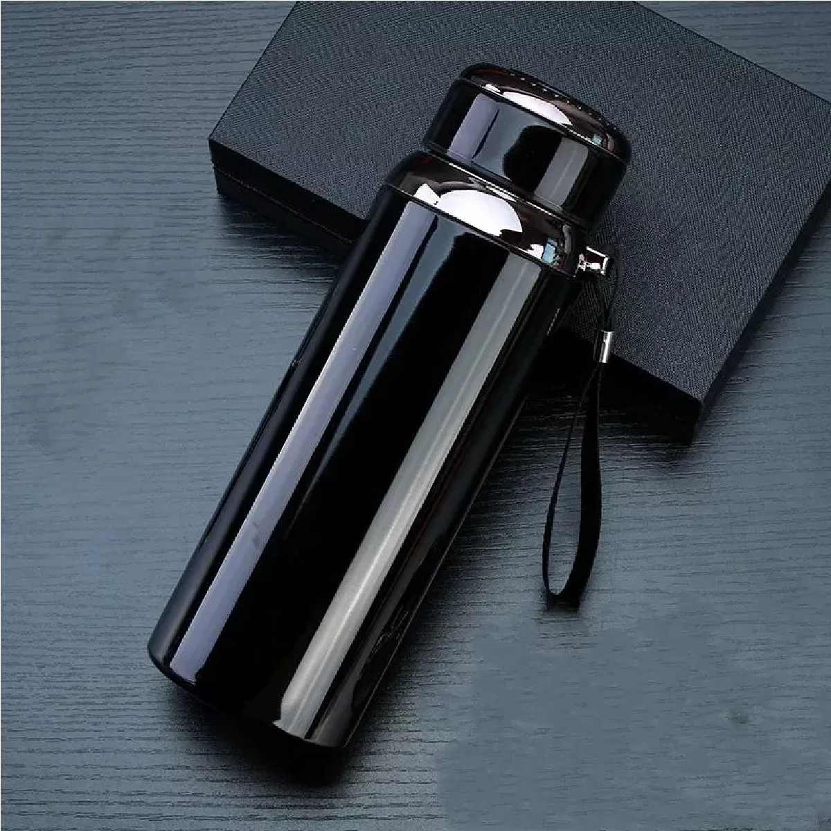 Termo De Acero Inoxidable Aislado Al Vacío 1000ml Negro