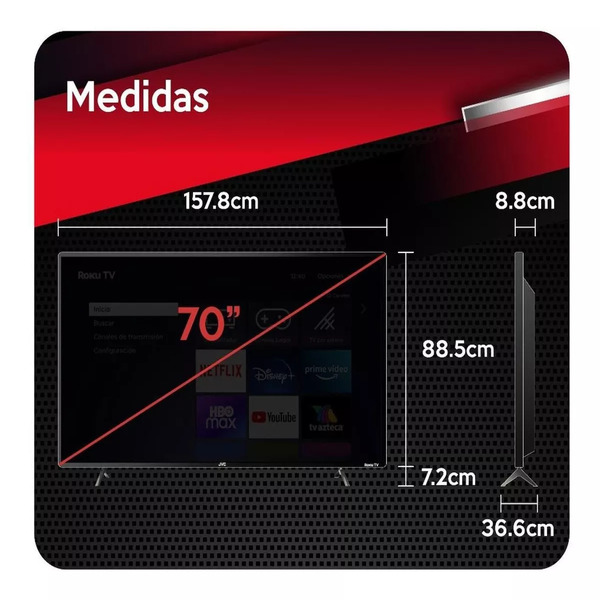 Pantalla Smart Tv Jvc Si70ur Led Roku Os 4k 70 Ultra Hd