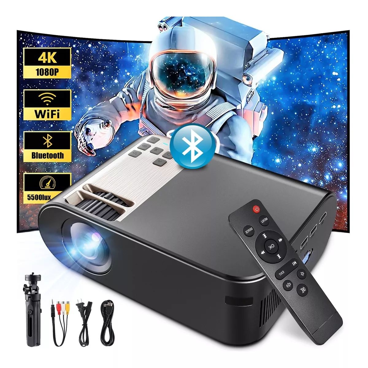 Proyector Portátil Led 1080p Full Hd Wifi 5500 Lumenes Hdmi