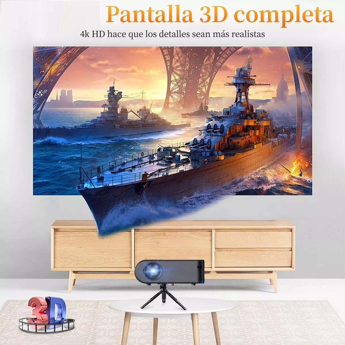 Proyector Portátil Led 1080p Full Hd Wifi 5500 Lumenes Hdmi