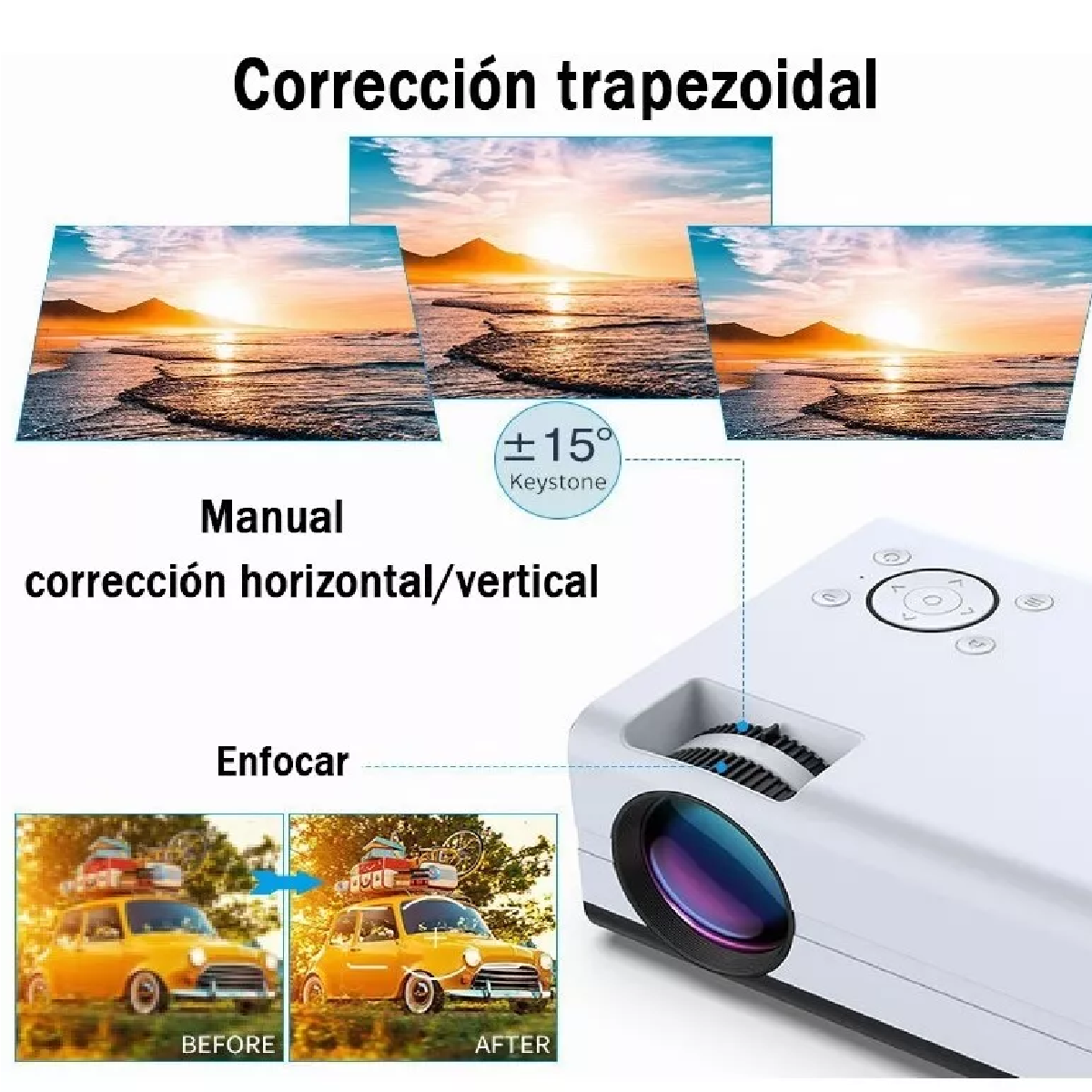 Mini Proyector Inteligente Android Wifi 1080p 4000 Lm