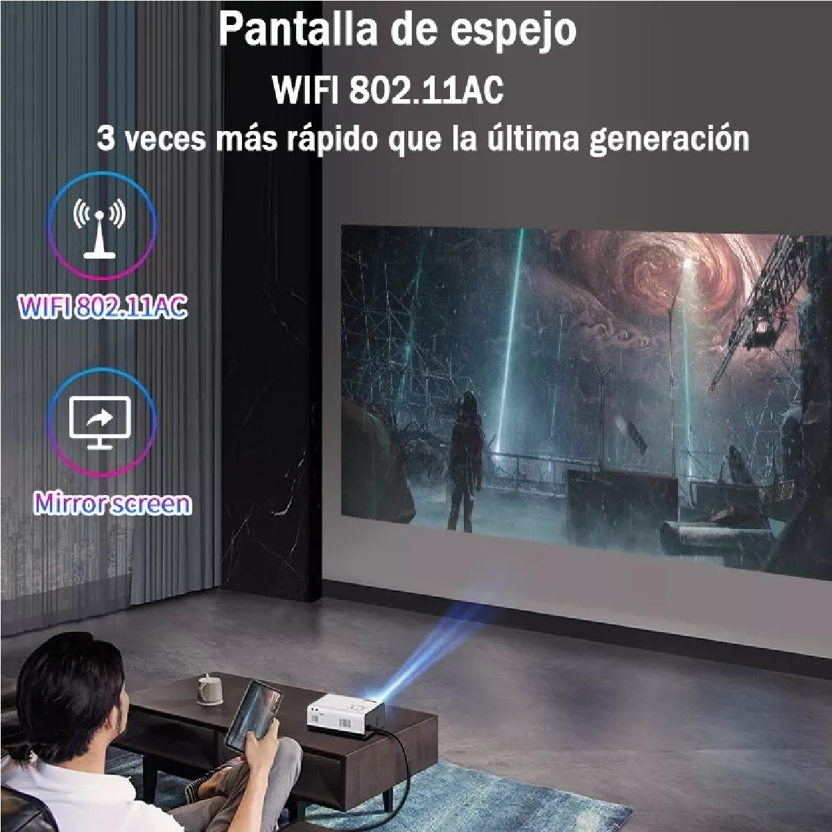 Mini Proyector Inteligente Android Wifi 1080p 4000 Lm