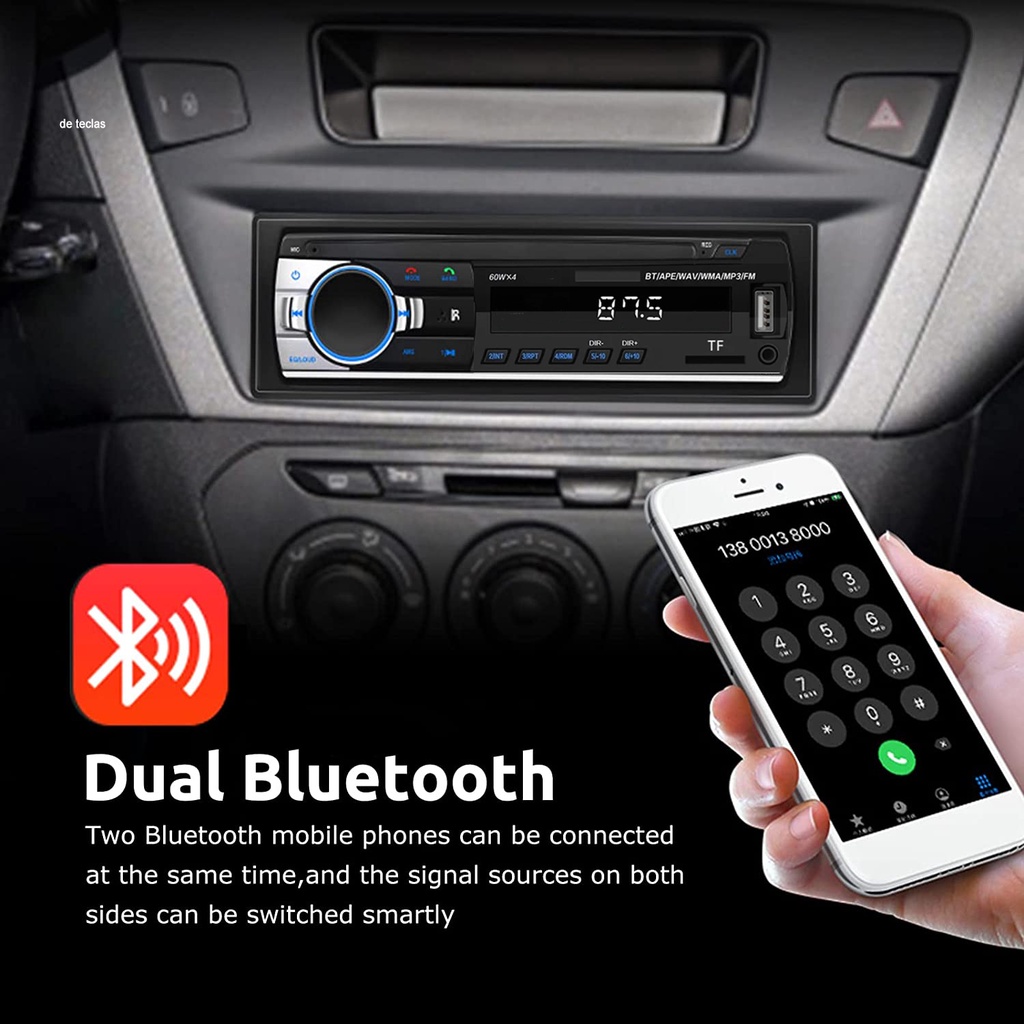 Reproductor Auto estereo Bluetooth.