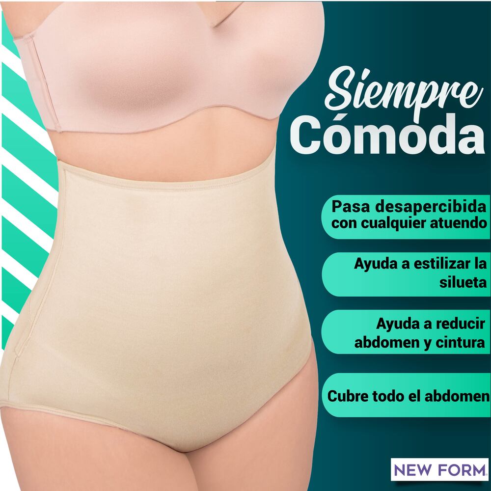 New Form Panty Faja Cintura Alta Con Tela Stretch Suave