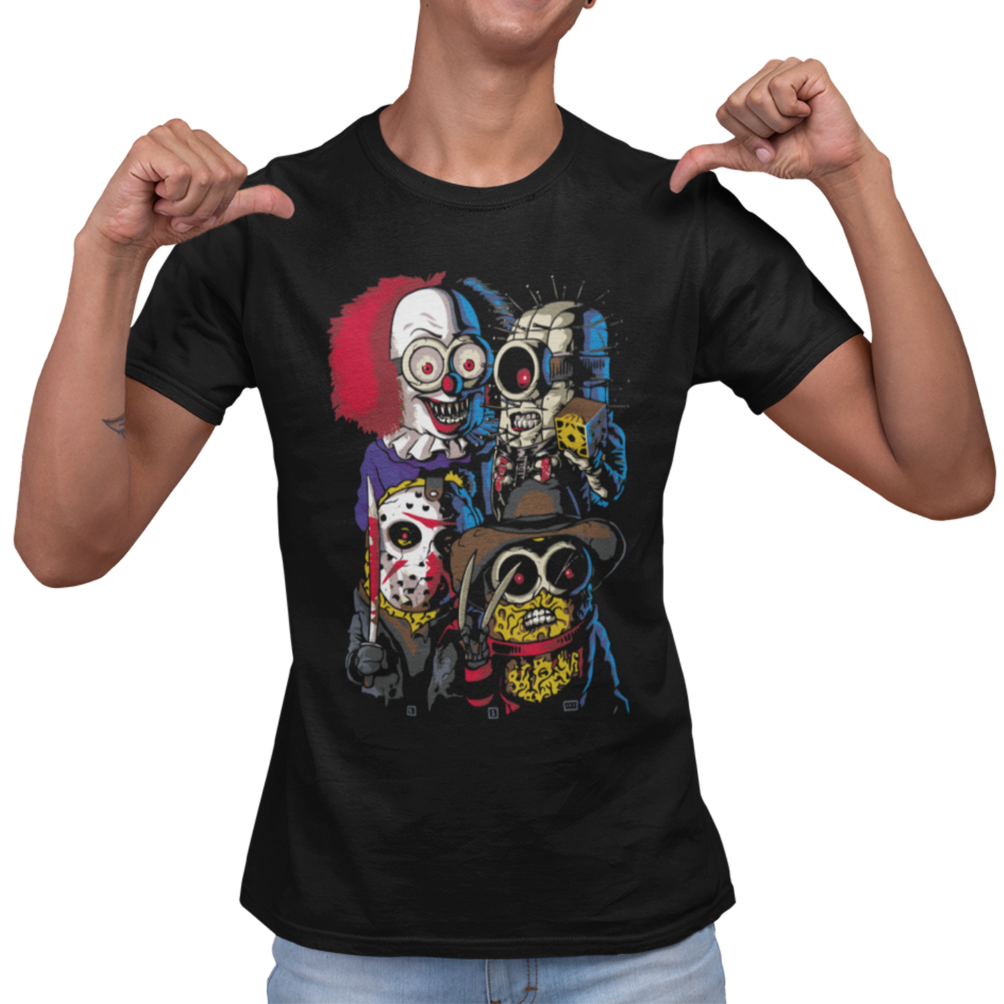 Playera Dama Caballero Halloween Personajes de Terror 