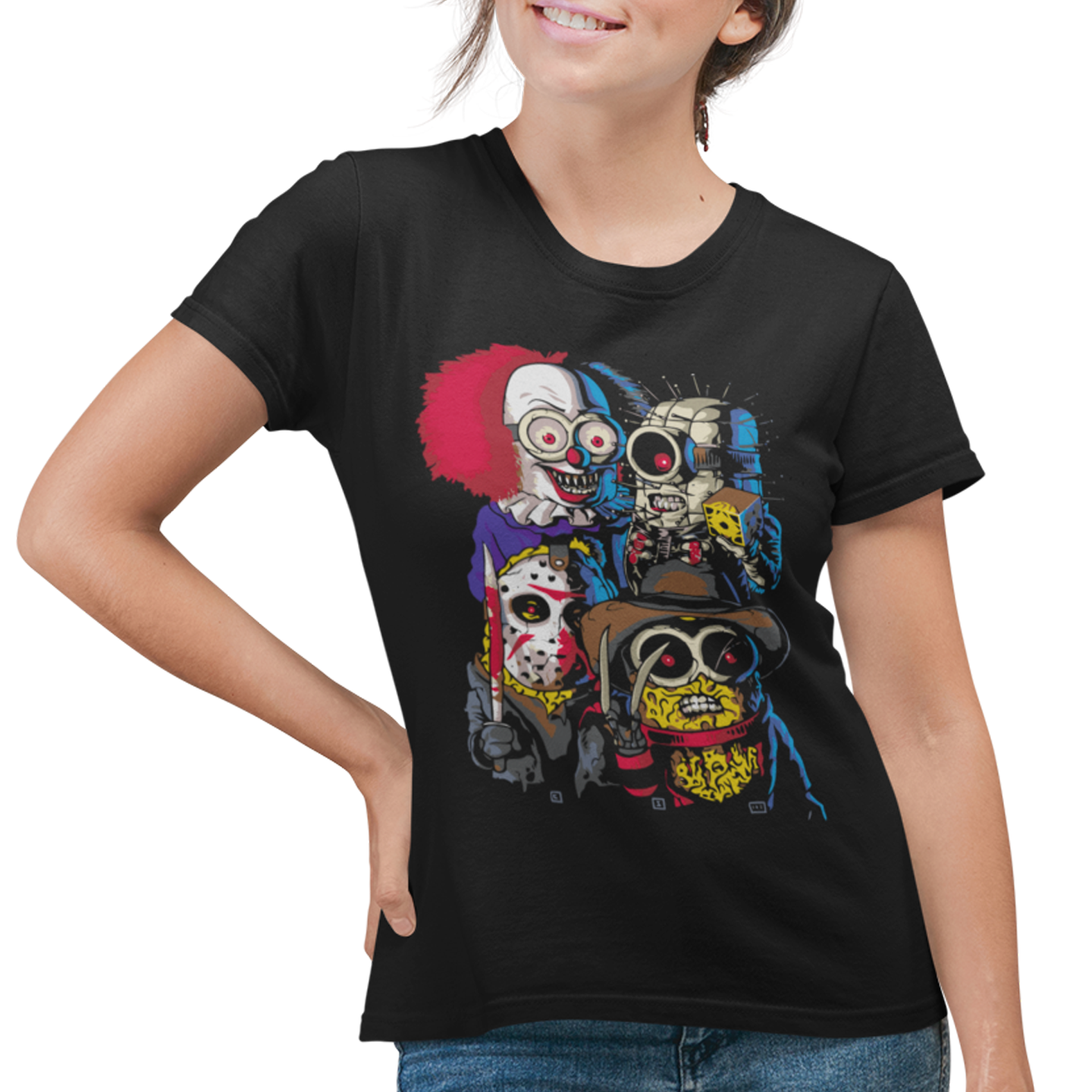 Playera Dama Caballero Halloween Personajes de Terror 