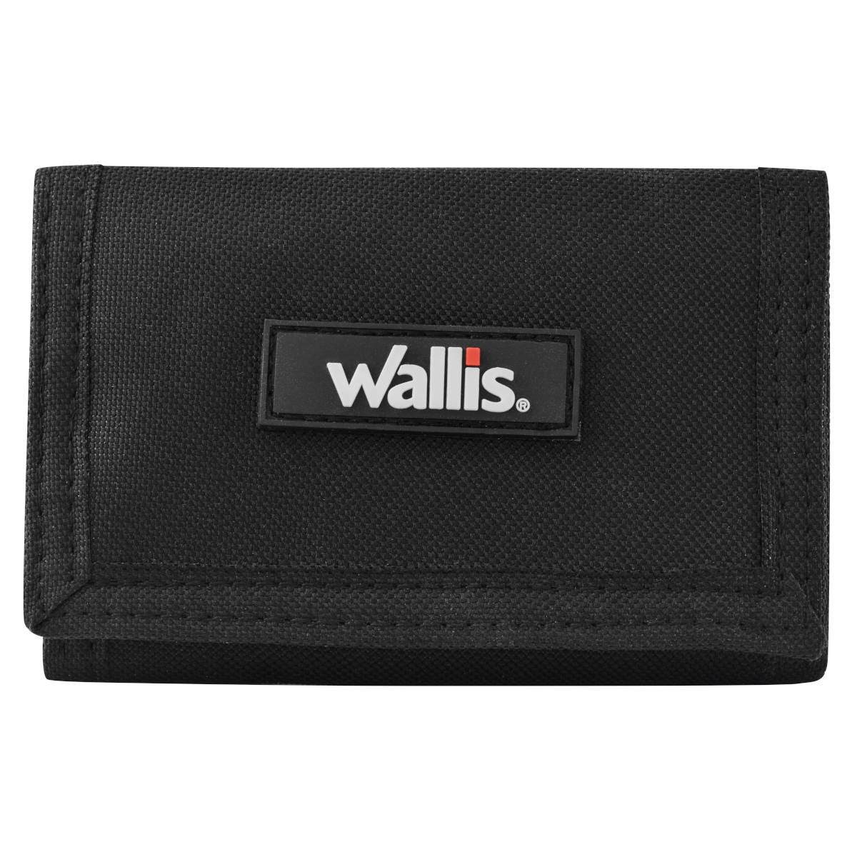 Cartera Wallis W0303307 unisex con 6 compartimientos, negra.