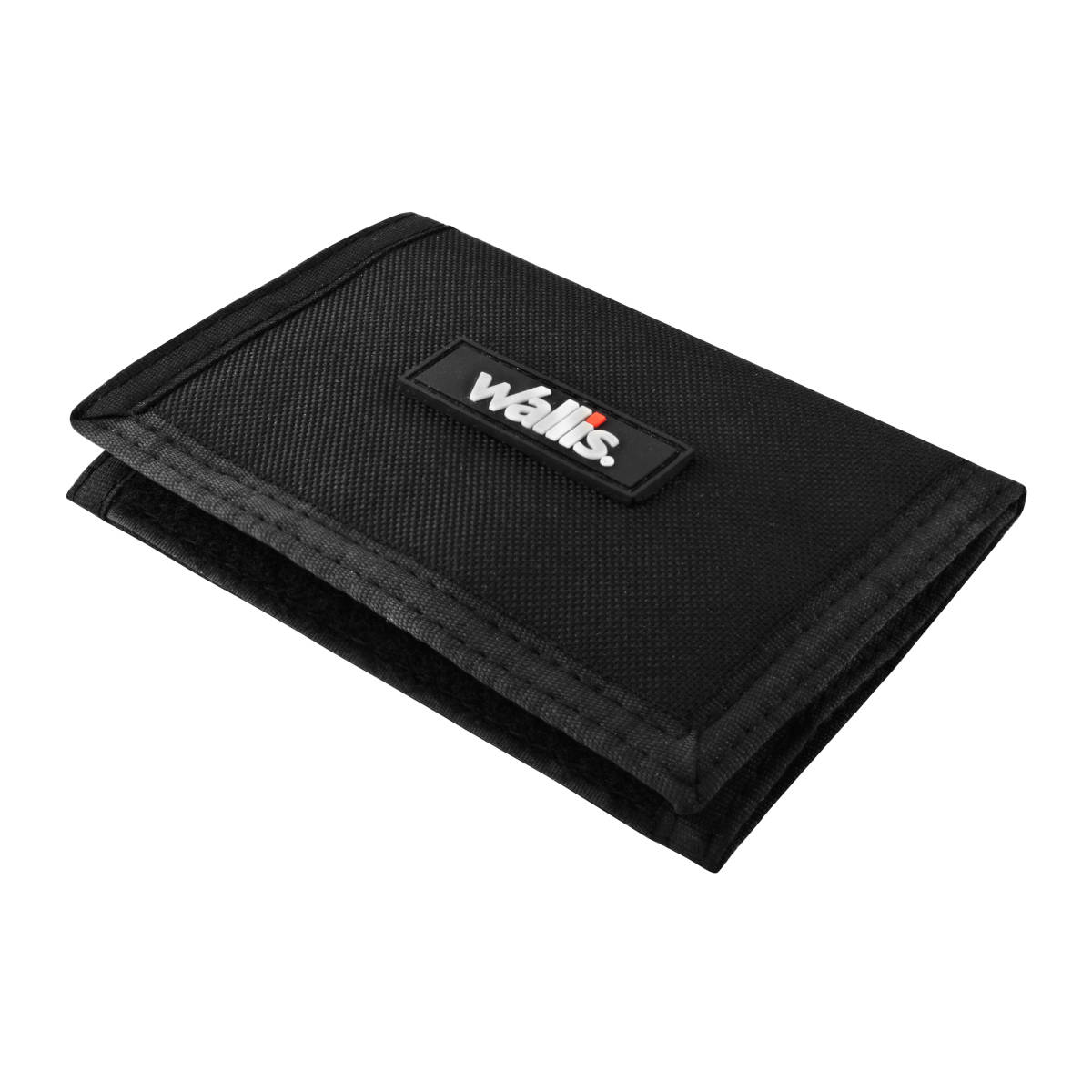Cartera Wallis W0303308 unisex con varios compartimientos, negra.