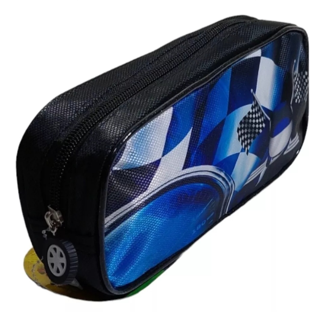 Combo de Mochila Lonchera y lapicera de Autos de carreras Marca Travel Republic