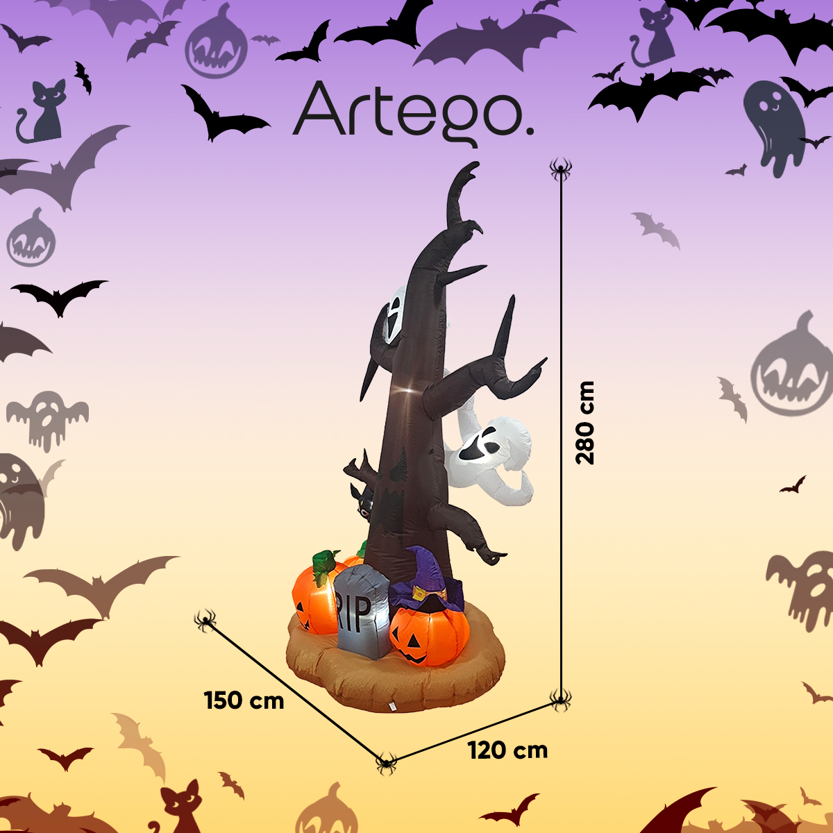 Inflable Halloween árbol fantasma con led Gigante - 2.8m