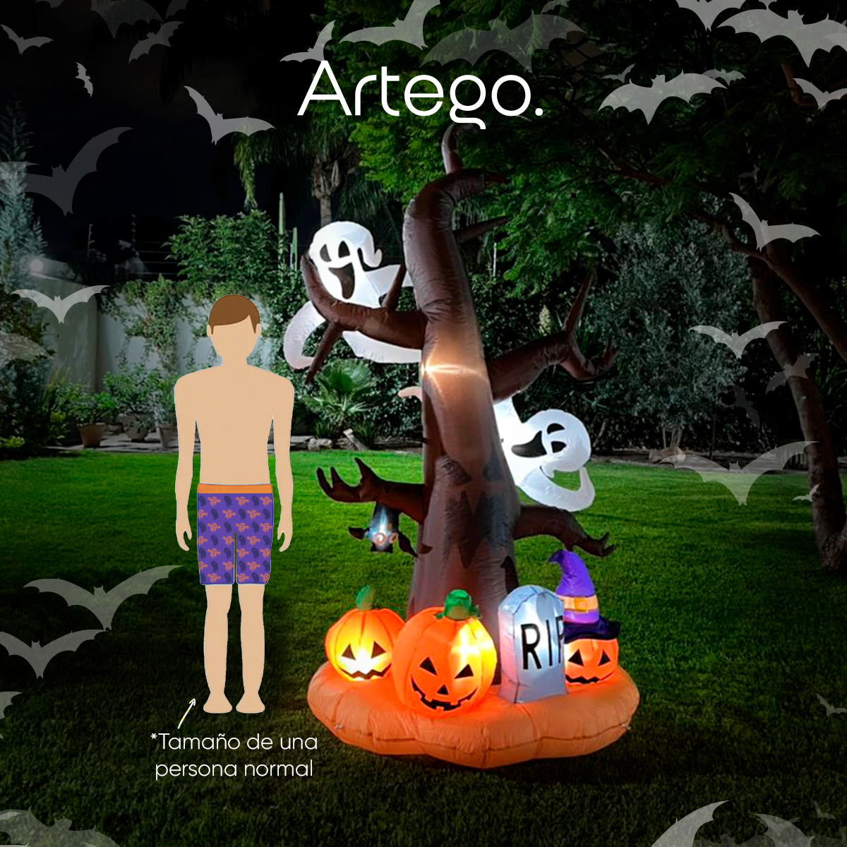 Inflable Halloween árbol fantasma con led Gigante - 2.8m