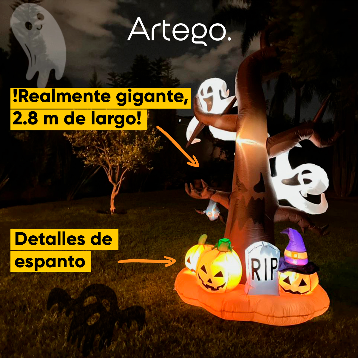Inflable Halloween árbol fantasma con led Gigante - 2.8m