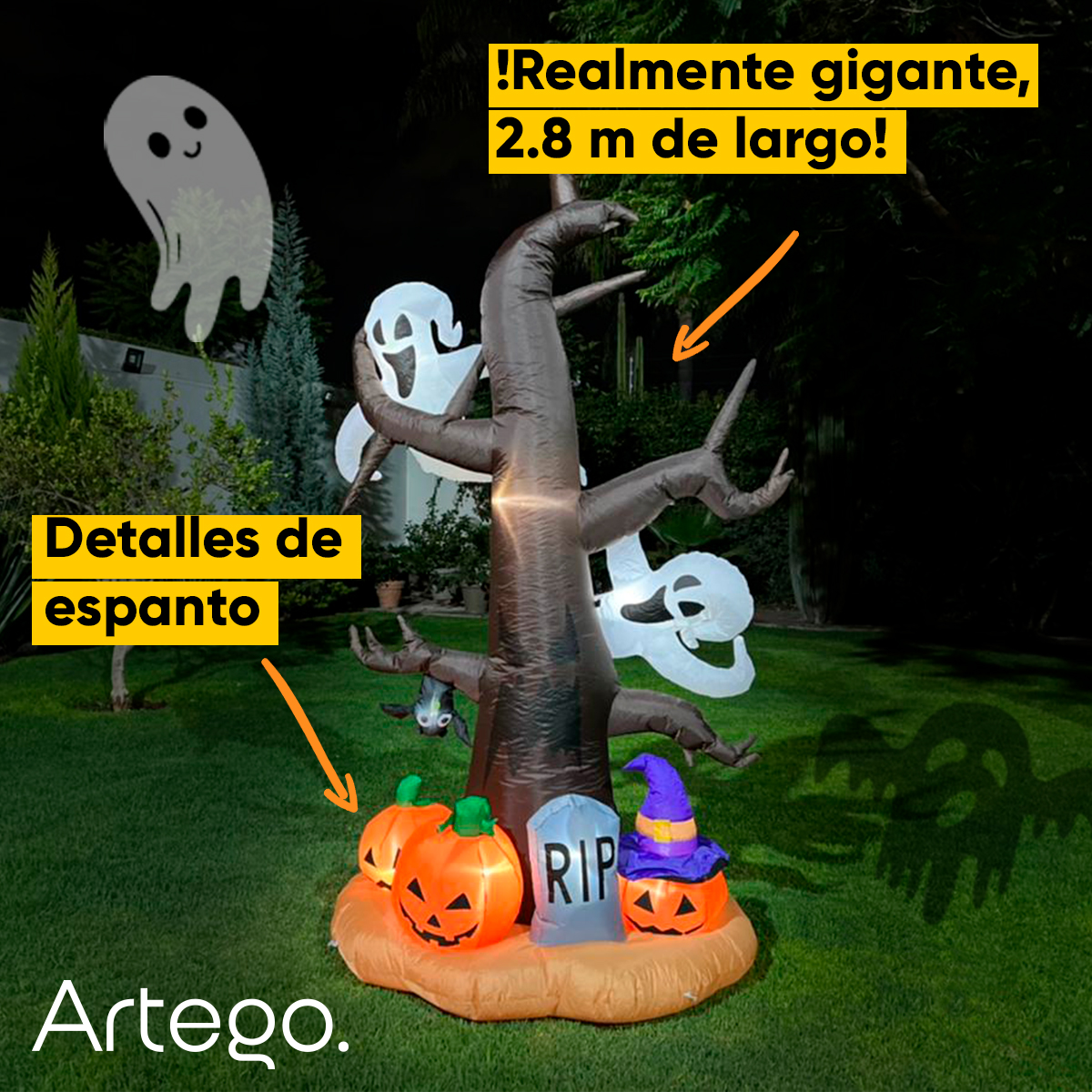 Inflable Halloween árbol fantasma con led Gigante - 2.8m