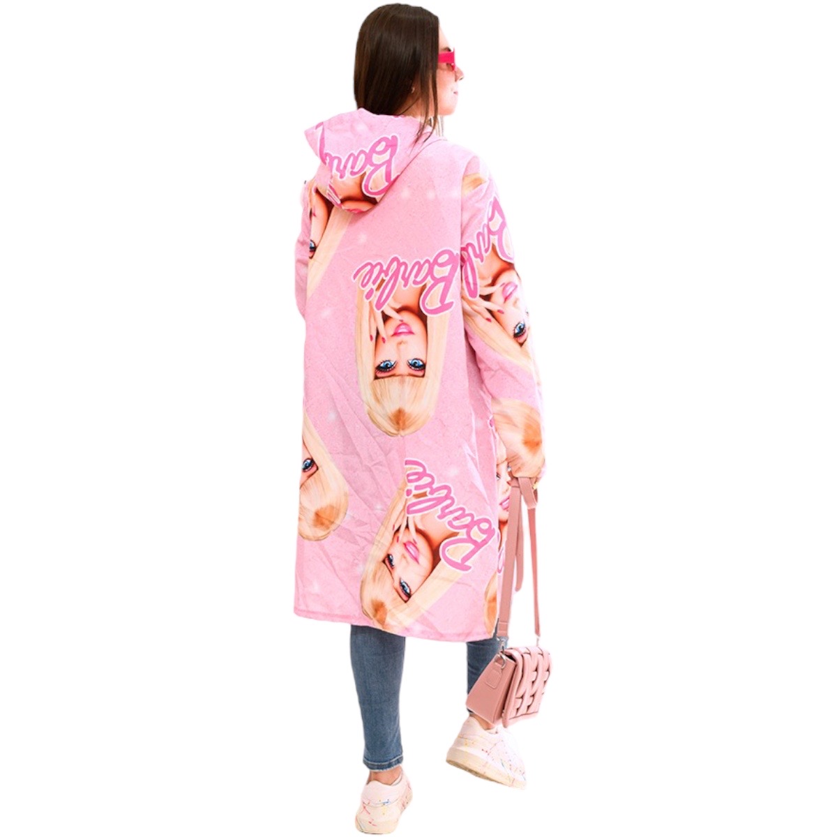 Chamarra Rosa Impermeable Oversize Para Lluvia Muñeca Barbie 