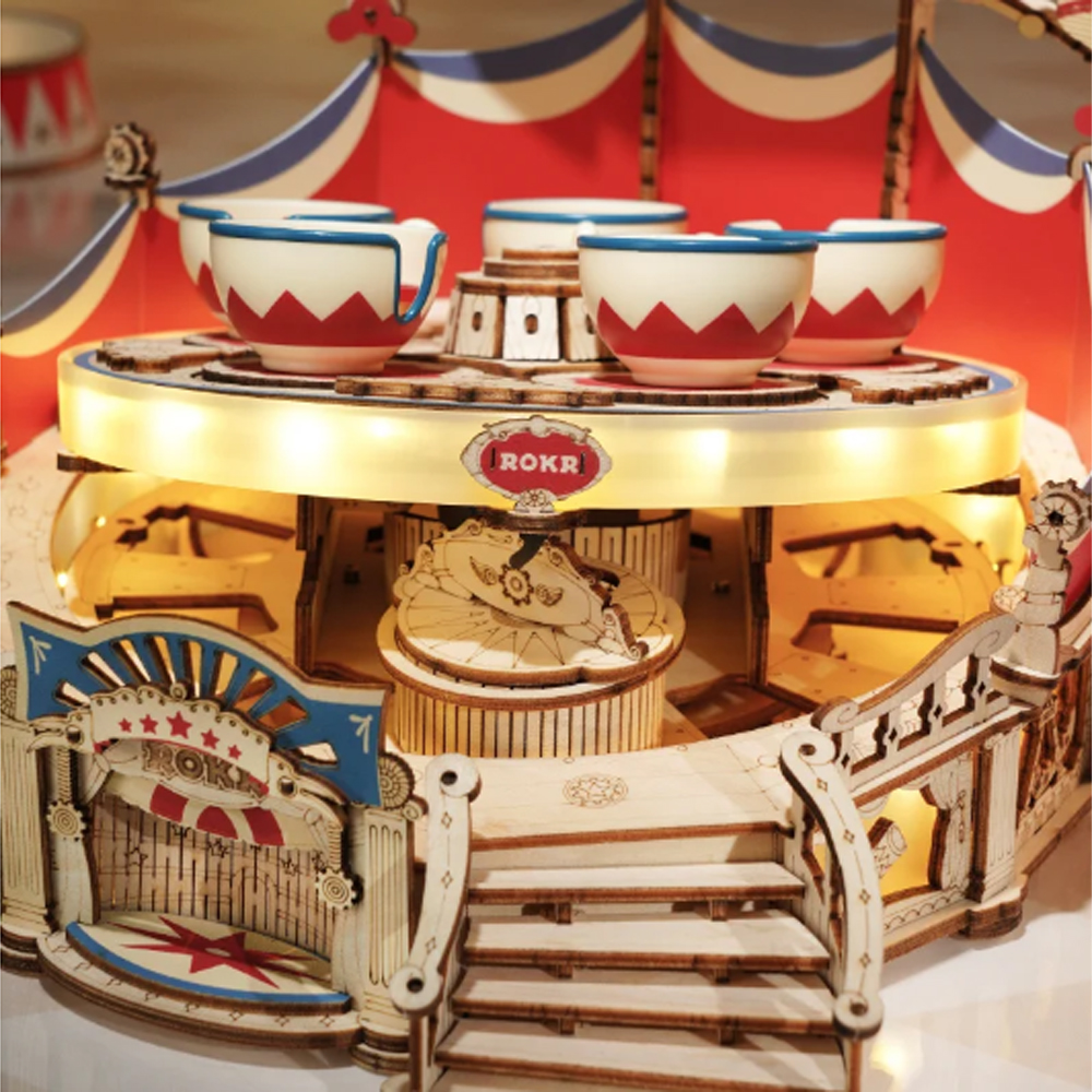 Rompecabezas Tilt-a-whirl Armar Bloques Madera Maqueta.