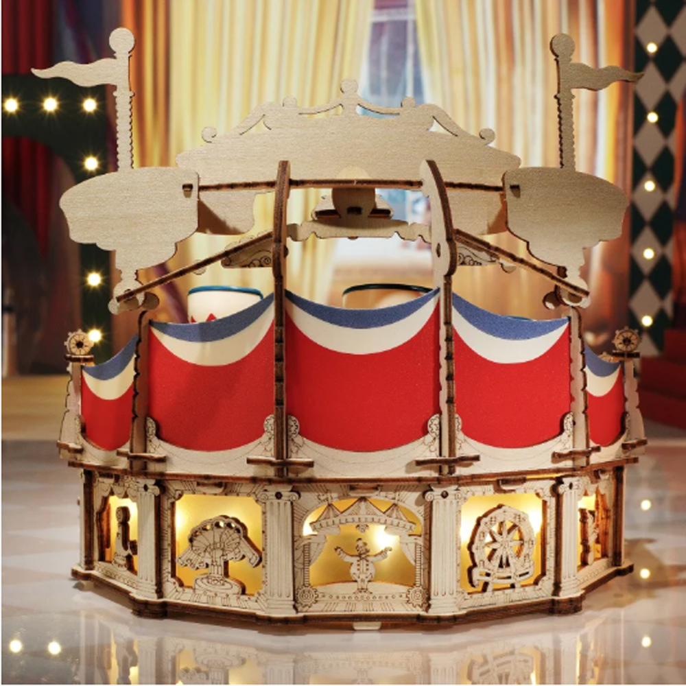 Rompecabezas Tilt-a-whirl Armar Bloques Madera Maqueta.