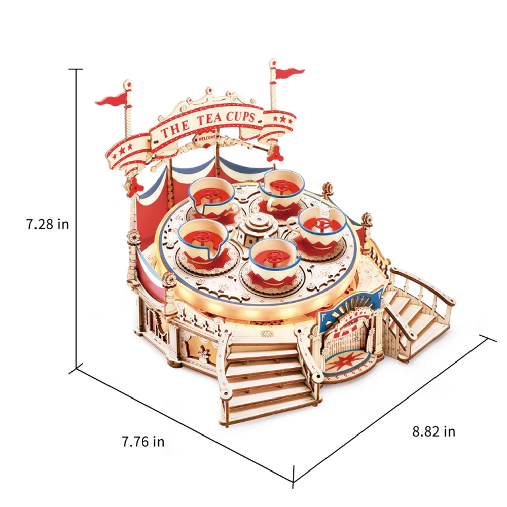 Rompecabezas Tilt-a-whirl Armar Bloques Madera Maqueta.