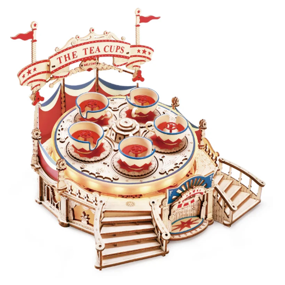 Rompecabezas Tilt-a-whirl Armar Bloques Madera Maqueta.