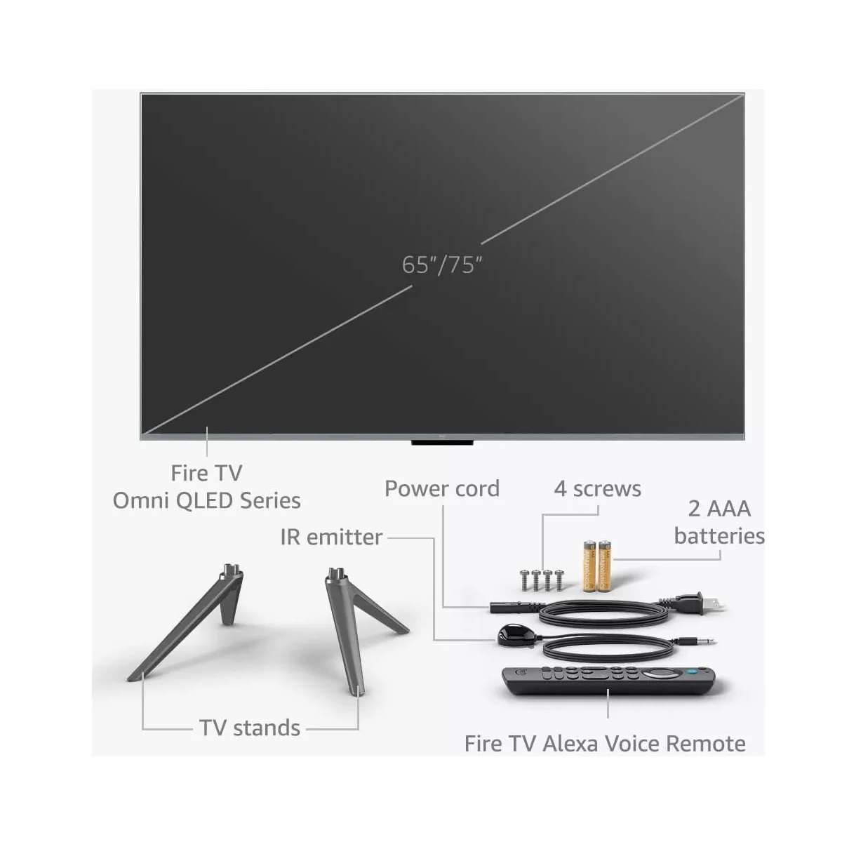 Pantalla Smart Tv Amazon Fire Omni 65 Pulgadas 60 Hz Qled 4k Active HDR Dolby Vision Compatible Con Alexa
