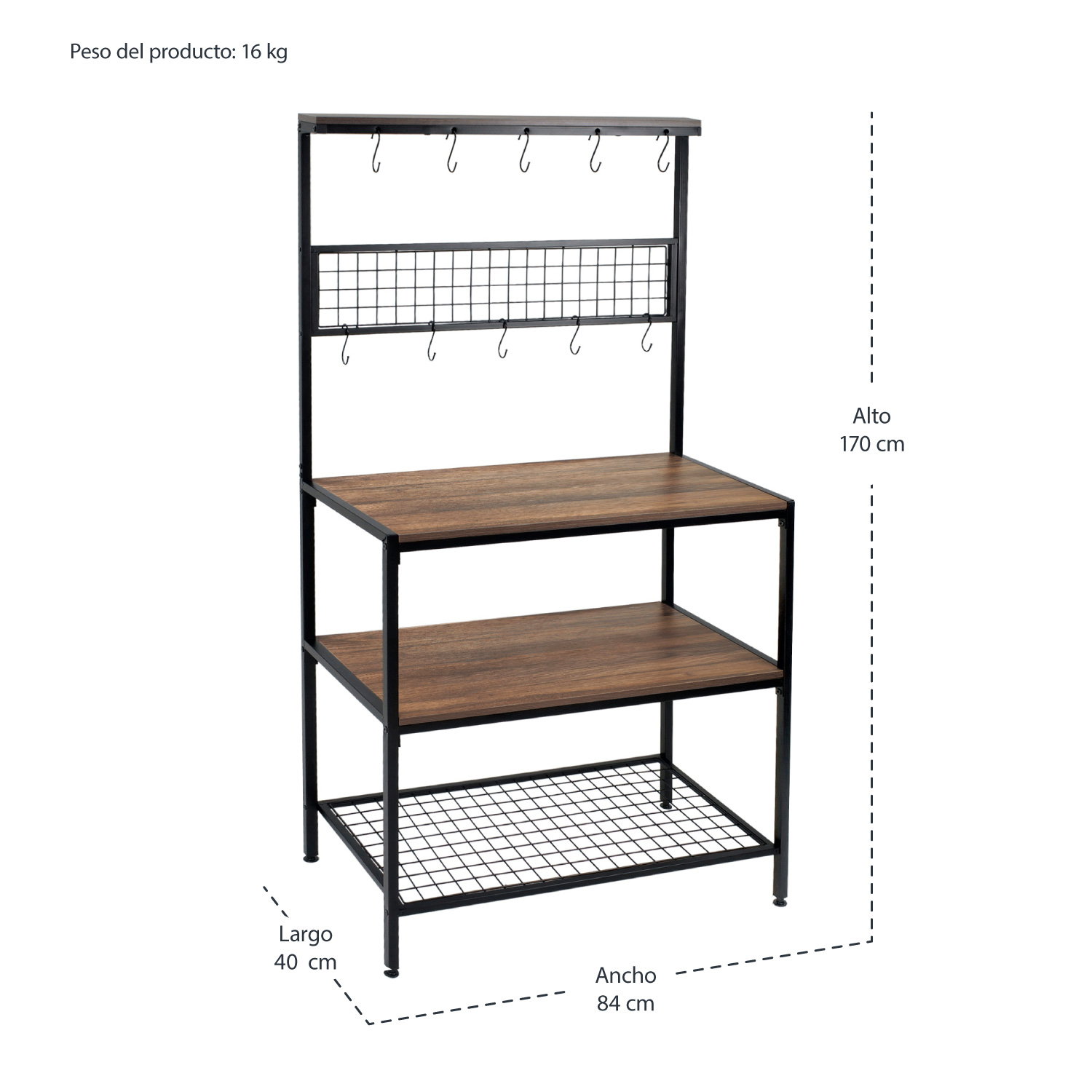 Mueble Organizador Cocina Estante Horno Microondas Alacena