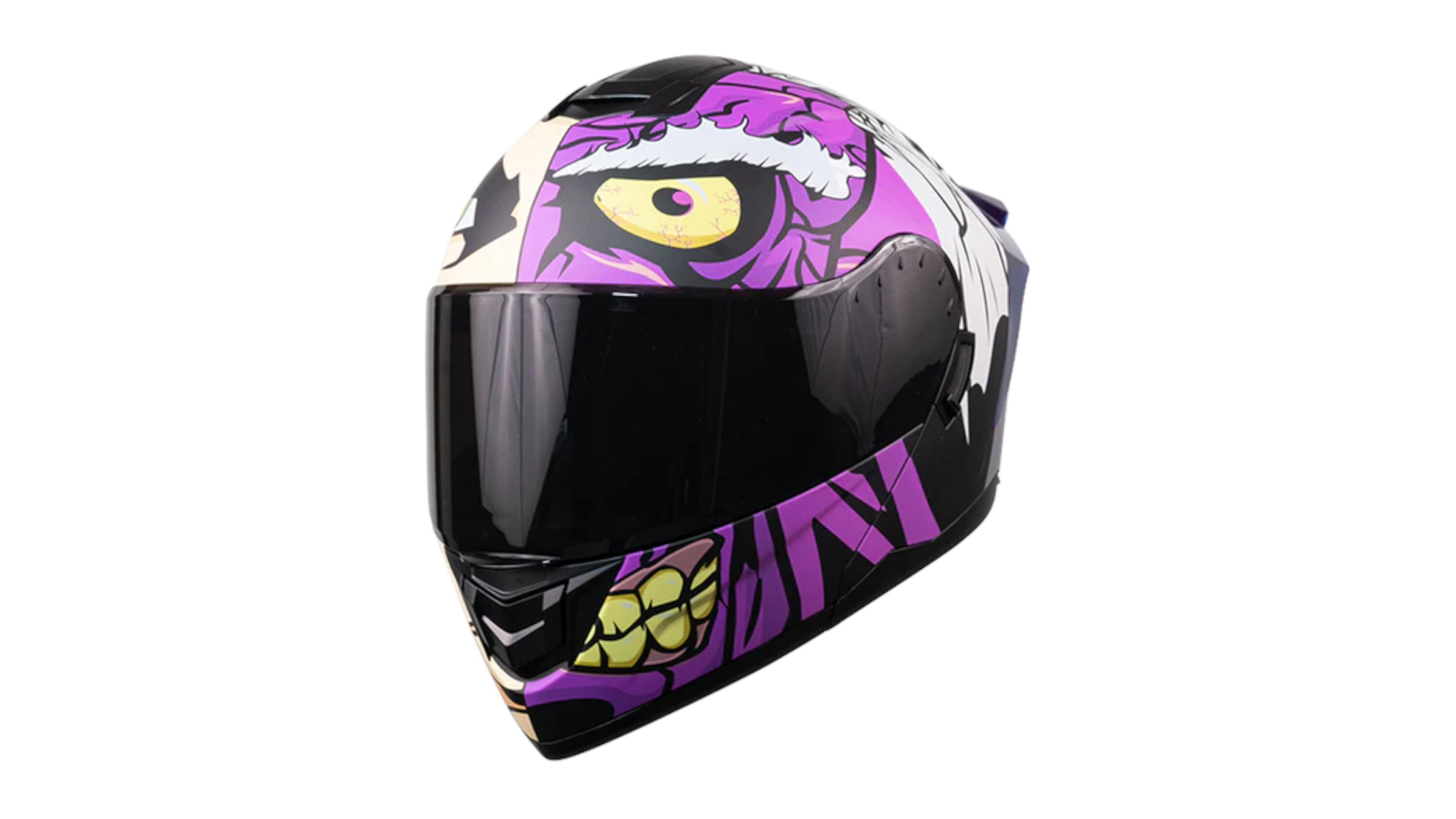 CASCO KOV DOS CARAS (HARVEY DENT) ZERO MORADO  ABATIBLE CON LUZ LED PARA MOTO CERTIFICADO DOT