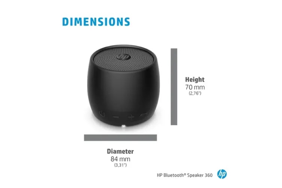 Bocina Bluetooth HP 360 Speaker, negra