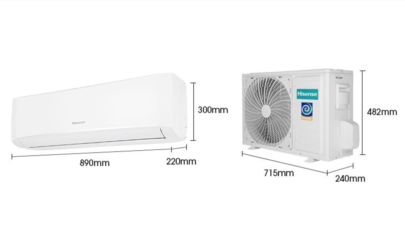 Aire Acond. 18,000 Btus (1.5 ton) Inverter S/frío 220v Hisense