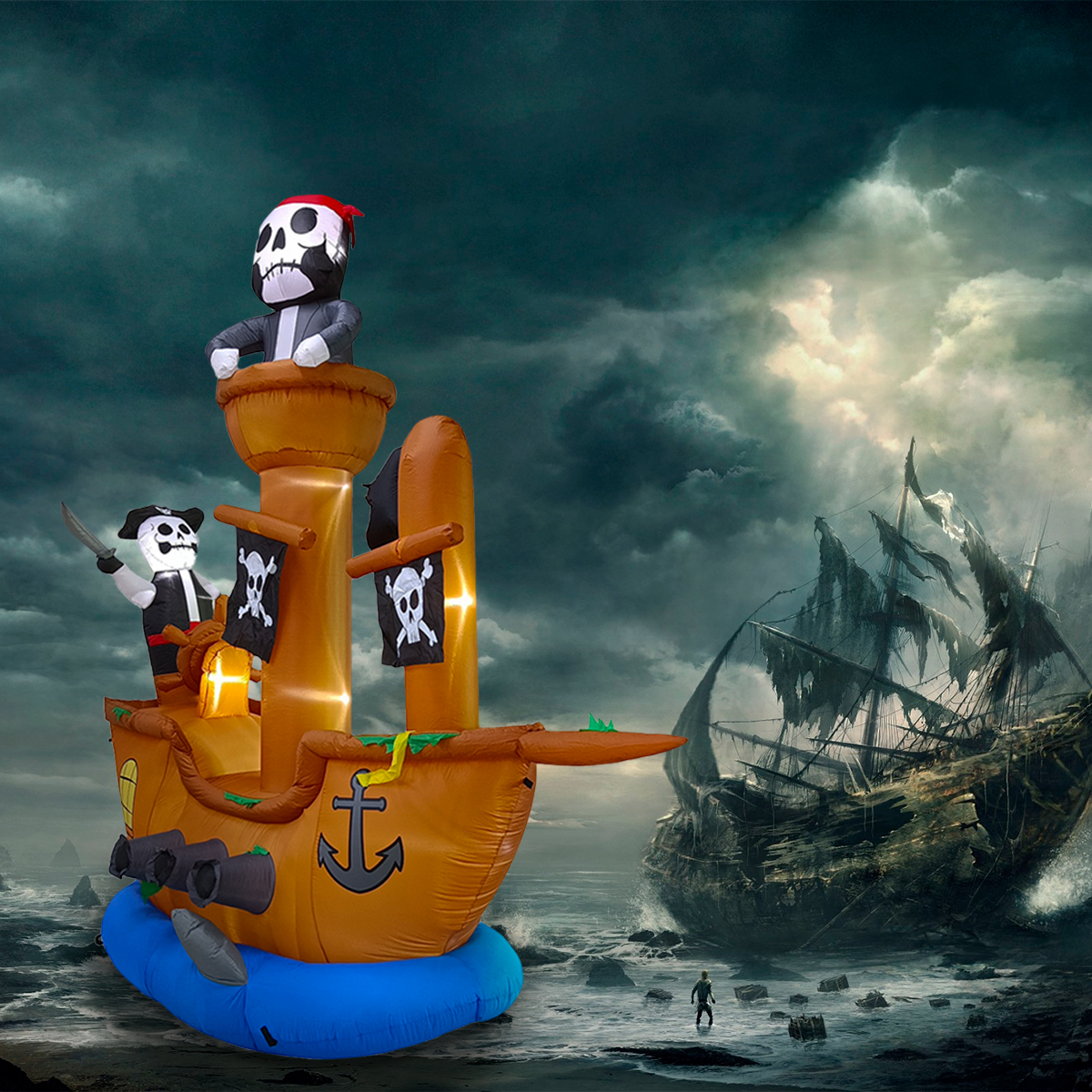 Inflable hallowen barco pirata MEGA GIGANTE pirate ship piratas - 3m